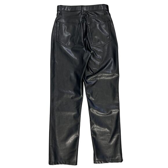 Abercrombie & Fitch 90s Straight Ultra High Rise Curve Love Pants Vegan Leather - Picture 8 of 13